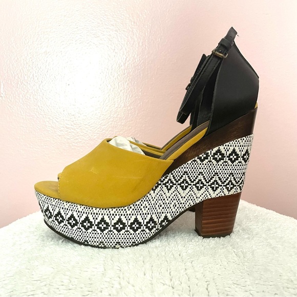 ANTHROPOLOGIE HOLDING HORSES MARYJANE PLATFORM WEDGES HEELS SANDALS 8 - Picture 4 of 12